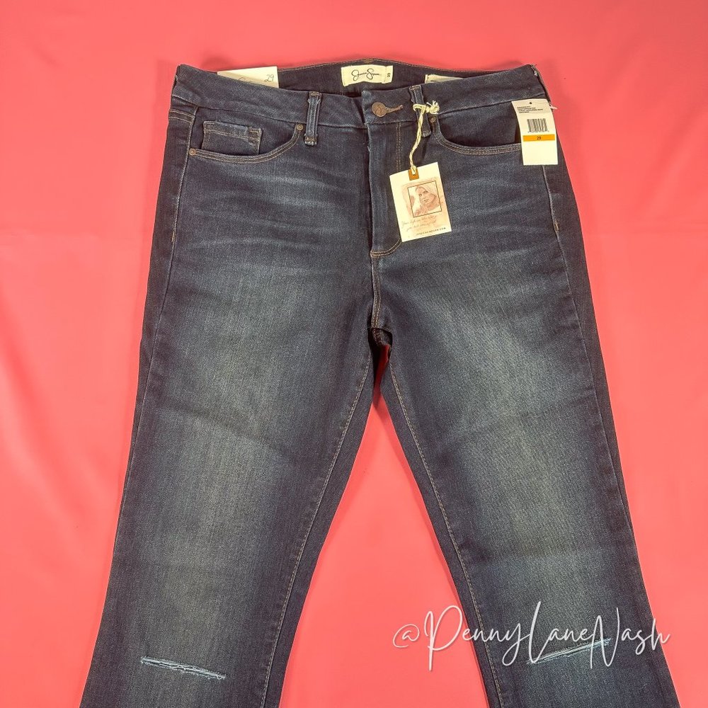 NWT Jessica Simpson Curvy High Rise Skinny Jeans Ripped Knee - Picture 4 of 12